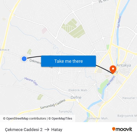 Çekmece Caddesi 2 to Hatay map