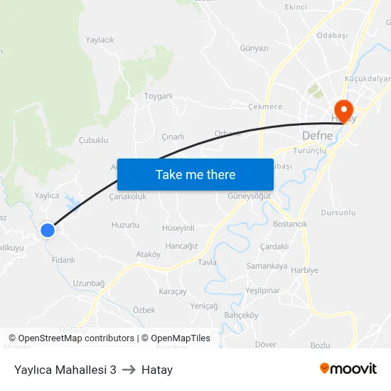 Yaylıca Mahallesi 3 to Hatay map