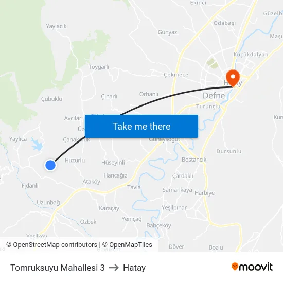 Tomruksuyu Mahallesi 3 to Hatay map
