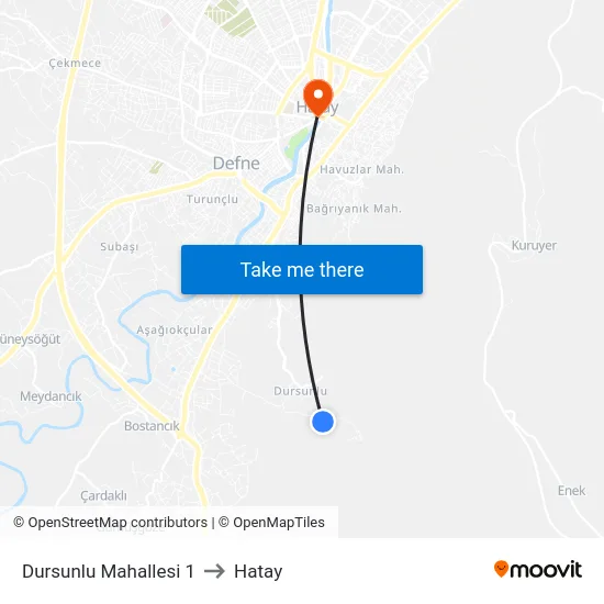 Dursunlu Mahallesi 1 to Hatay map