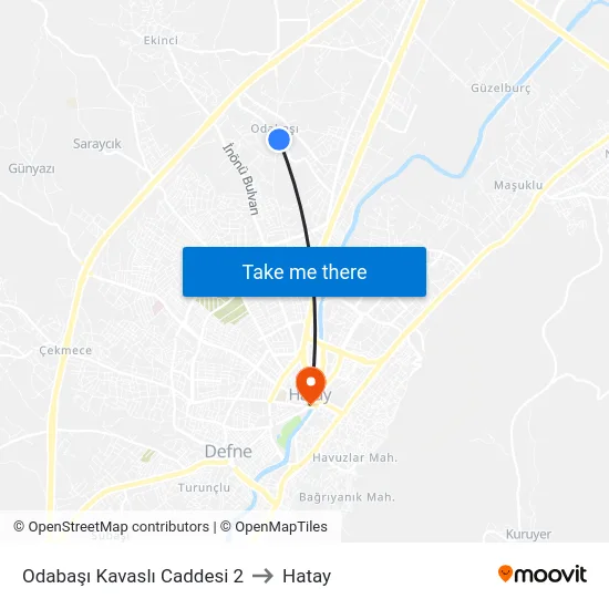 Odabaşı Kavaslı Caddesi 2 to Hatay map