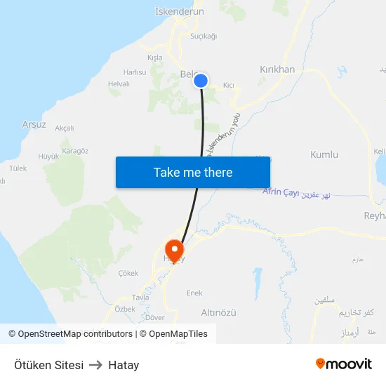 Ötüken Sitesi to Hatay map