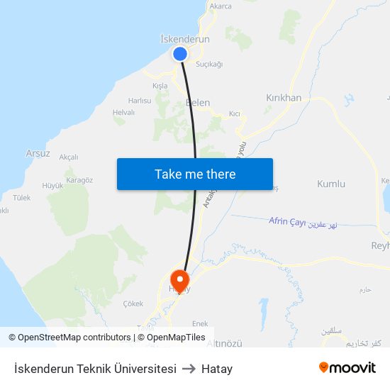 İskenderun Teknik Üniversitesi to Hatay map