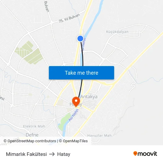 Mimarlık Fakültesi to Hatay map