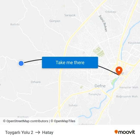 Toygarlı Yolu 2 to Hatay map
