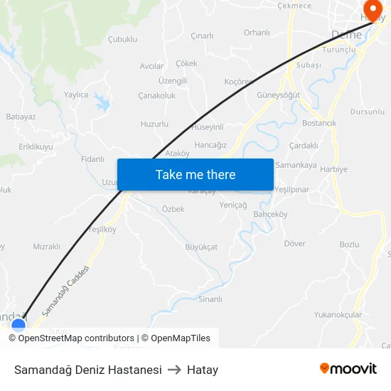 Samandağ Deniz Hastanesi to Hatay map