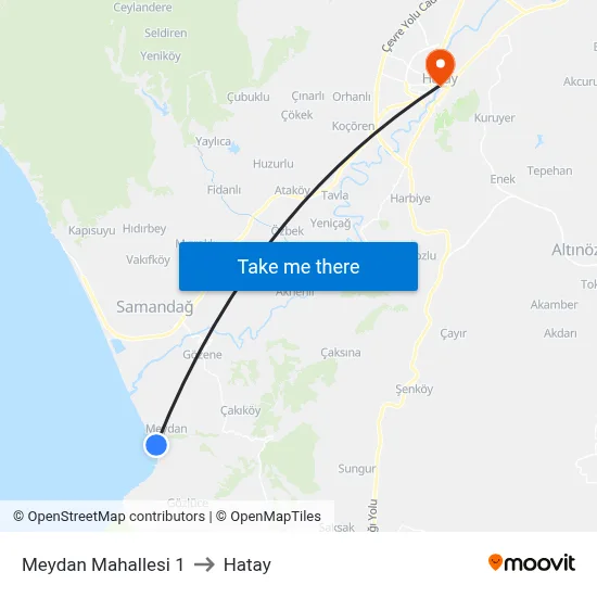 Meydan Mahallesi 1 to Hatay map