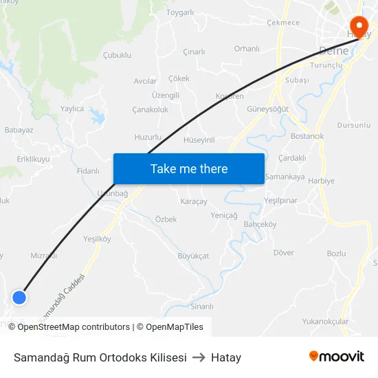 Samandağ Rum Ortodoks Kilisesi to Hatay map
