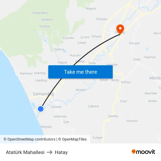 Atatürk Mahallesi to Hatay map