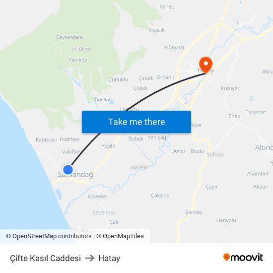 Çifte Kasıl Caddesi to Hatay map