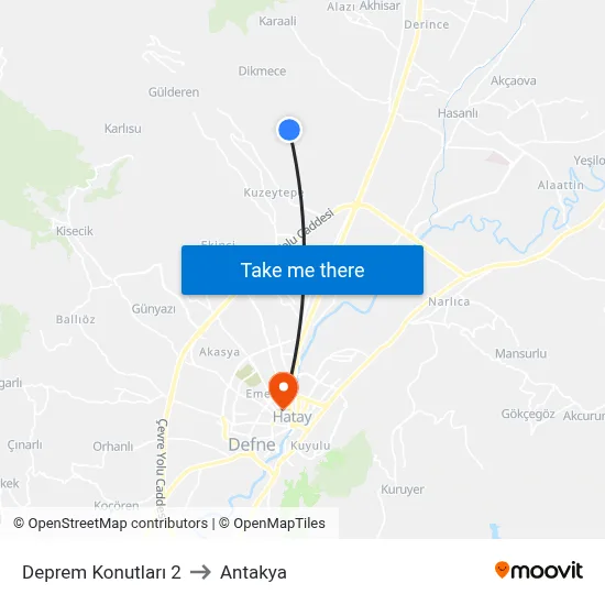 Deprem Konutları 2 to Antakya map