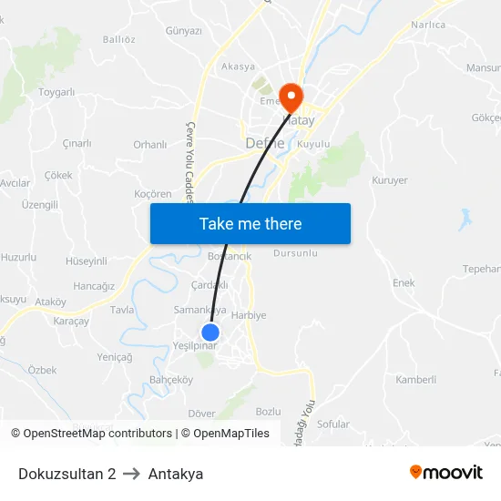 Dokuzsultan 2 to Antakya map