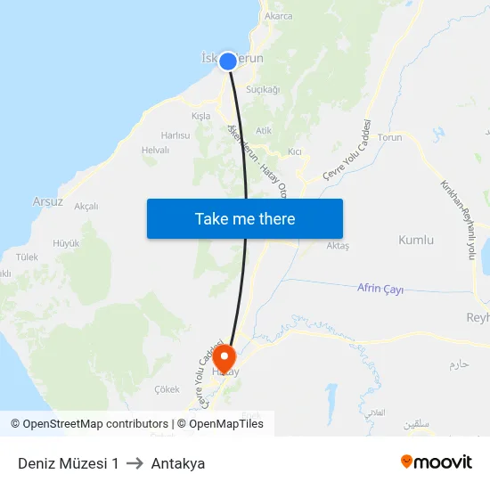 Deniz Müzesi 1 to Antakya map