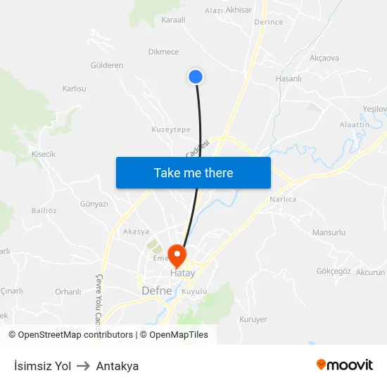 İsimsiz Yol to Antakya map