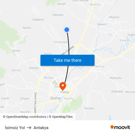 İsimsiz Yol to Antakya map