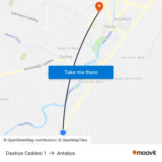 Daskiye Caddesi 1 to Antakya map