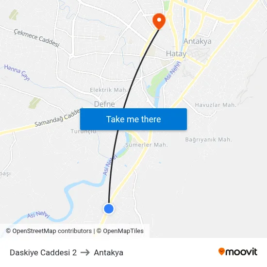 Daskiye Caddesi 2 to Antakya map