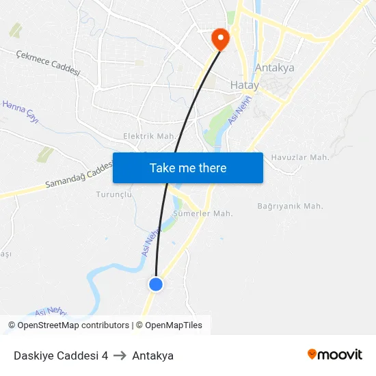 Daskiye Caddesi 4 to Antakya map