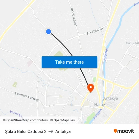 Şükrü Balcı Caddesi 2 to Antakya map