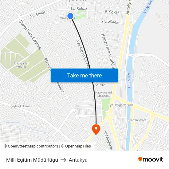 Milli Eğitim Müdürlüğü to Antakya map