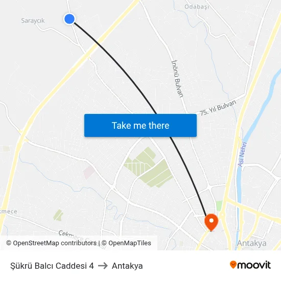 Şükrü Balcı Caddesi 4 to Antakya map