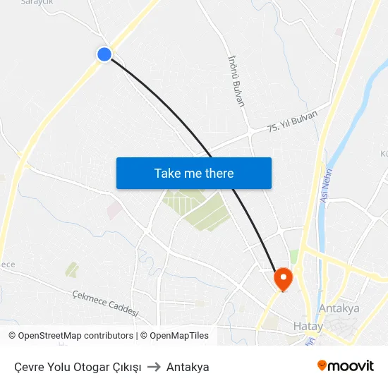 Çevre Yolu Otogar Çıkışı to Antakya map