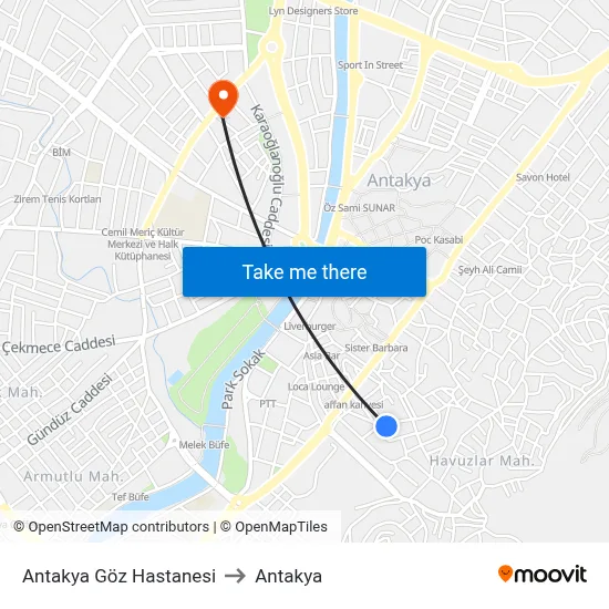 Antakya Göz Hastanesi to Antakya map