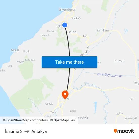 İssume 3 to Antakya map