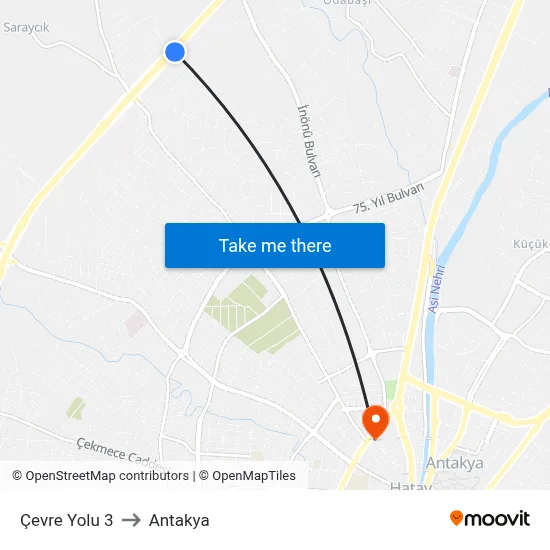 Çevre Yolu 3 to Antakya map