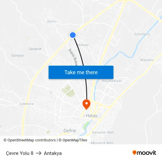 Çevre Yolu 8 to Antakya map