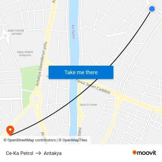 Ce-Ka Petrol to Antakya map