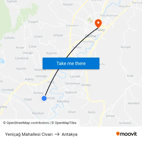 Yeniçağ Mahallesi Civarı to Antakya map