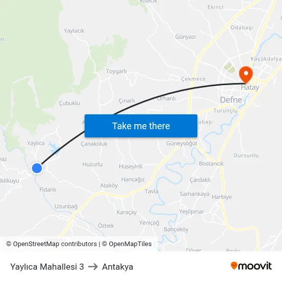Yaylıca Mahallesi 3 to Antakya map
