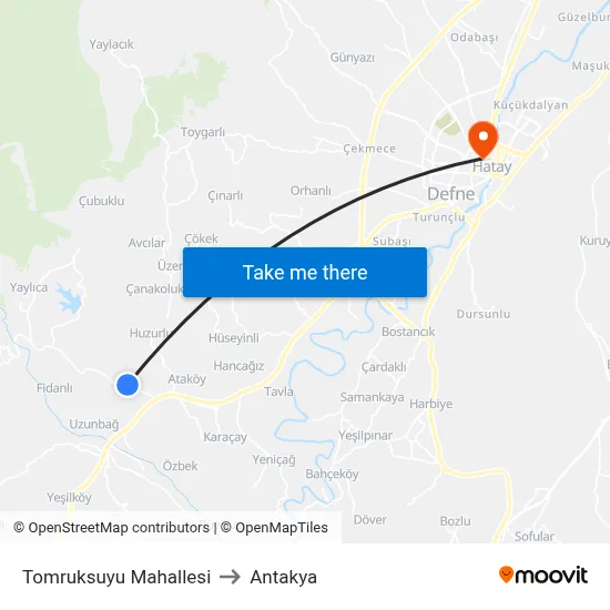 Tomruksuyu Mahallesi to Antakya map
