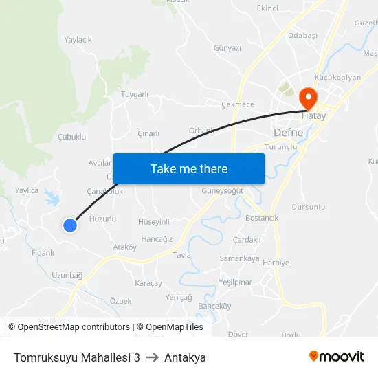 Tomruksuyu Mahallesi 3 to Antakya map