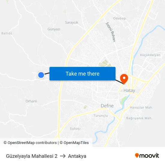 Güzelyayla Mahallesi 2 to Antakya map