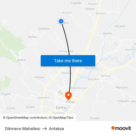 Dikmece Mahallesi to Antakya map