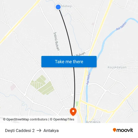 Deşti Caddesi 2 to Antakya map