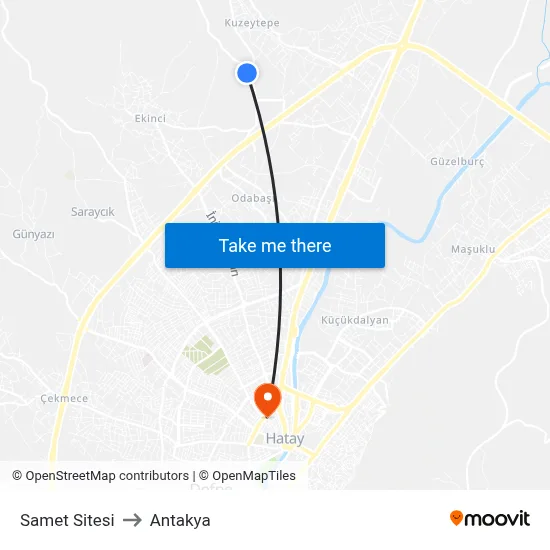 Samet Sitesi to Antakya map