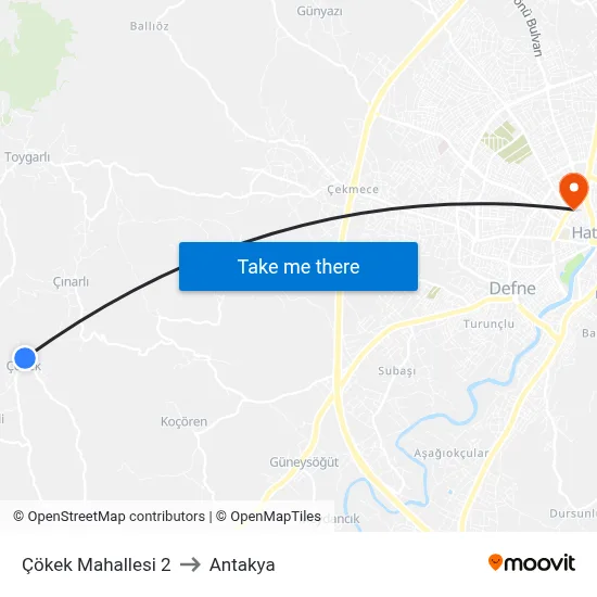 Çökek Mahallesi 2 to Antakya map