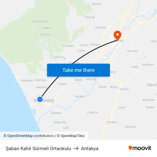 Şaban Kahil Sürmeli Ortaokulu to Antakya map