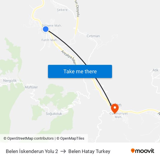 Belen İskenderun Yolu 2 to Belen Hatay Turkey map