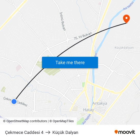 Çekmece Caddesi 4 to Küçük Dalyan map