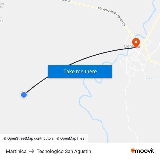 Martinica to Tecnologico San Agustin map