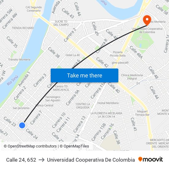 Calle 24, 652 to Universidad Cooperativa De Colombia map