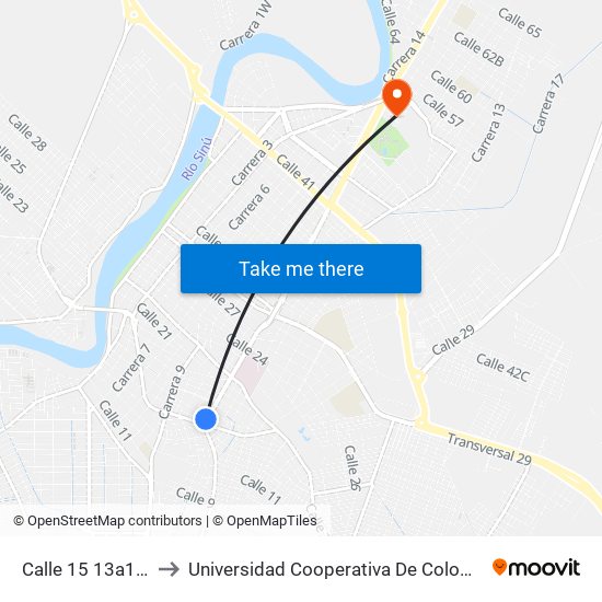 Calle 15 13a122 to Universidad Cooperativa De Colombia map