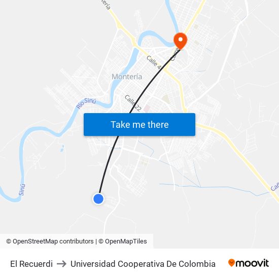 El Recuerdi to Universidad Cooperativa De Colombia map