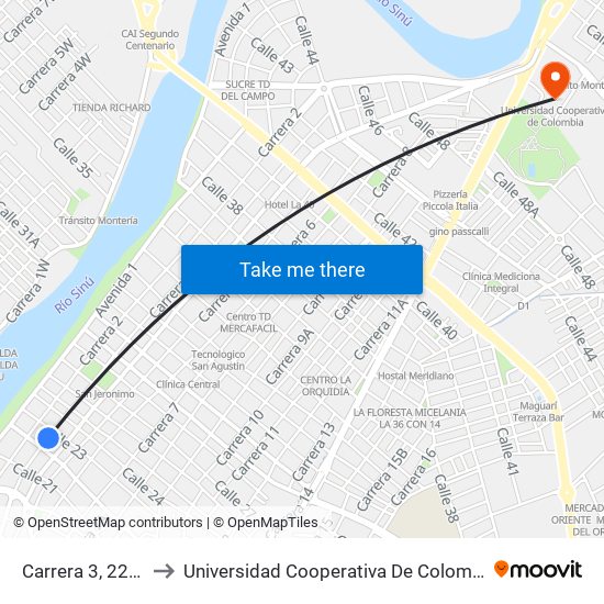 Carrera 3, 2245 to Universidad Cooperativa De Colombia map