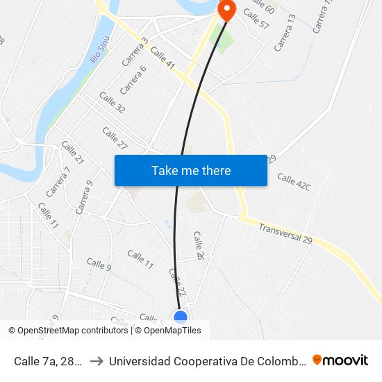 Calle 7a, 28-2 to Universidad Cooperativa De Colombia map