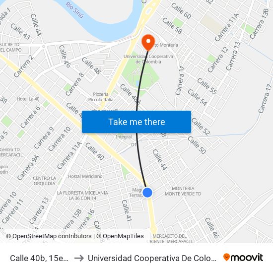 Calle 40b, 15e-09 to Universidad Cooperativa De Colombia map